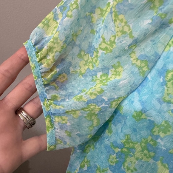 Likely Blue and Green Maxi A-Line Skirt with Smocked Tiered Design - Picture 7 of 12